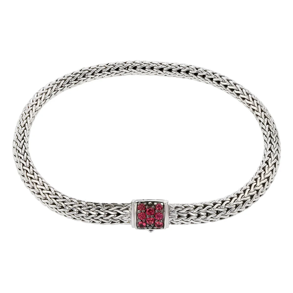 John Hardy Classic Chain Bracelet with Pink Spinels