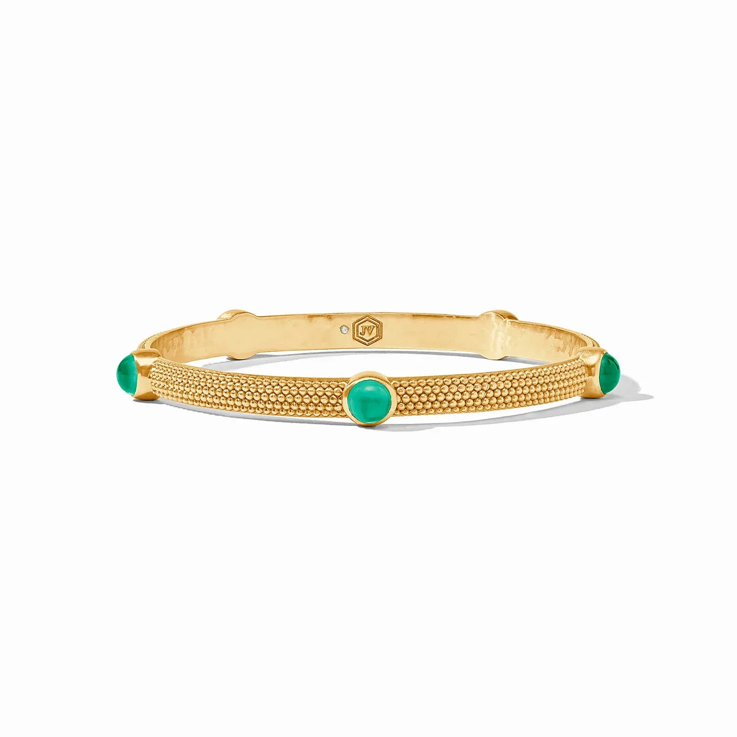 [Julie Vos] Cabochon Bangle-Iridescent Emerald Green