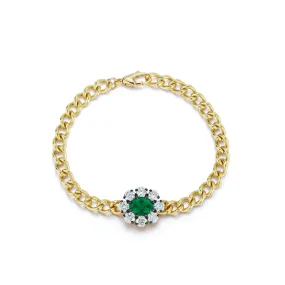 JW x Muzo Emerald and Diamond Flower Toujours Bracelet