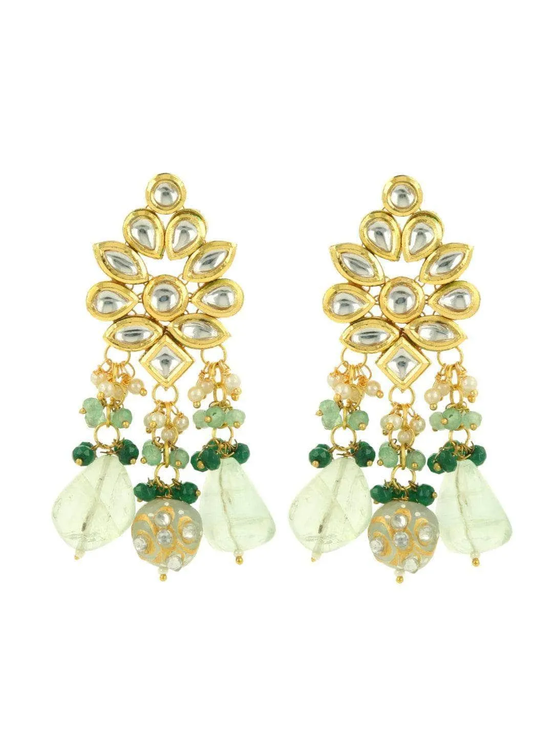 Kundan Precious Stone Earrings Pink