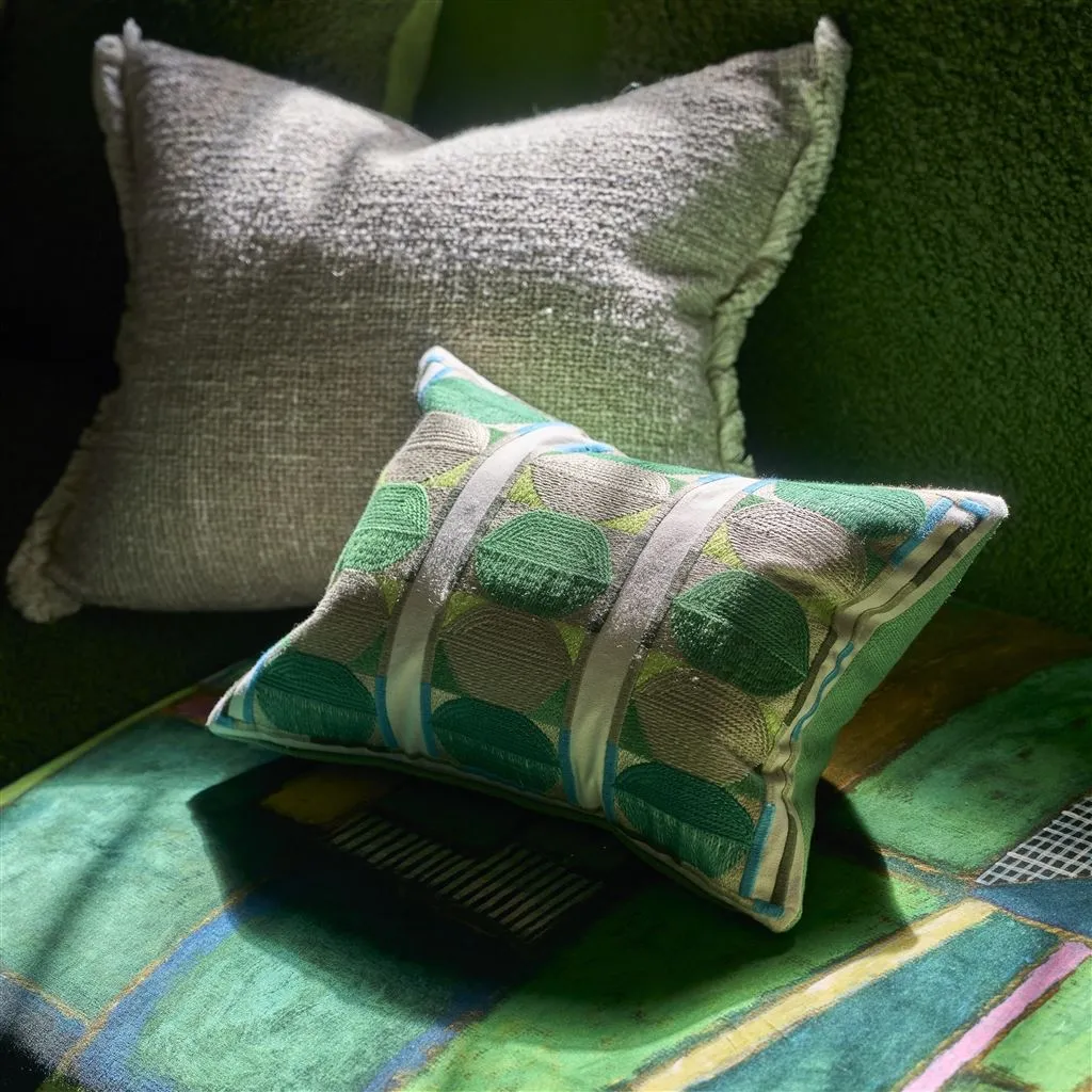 Kushime Emerald Cotton Throw Pillow by Designers Guild