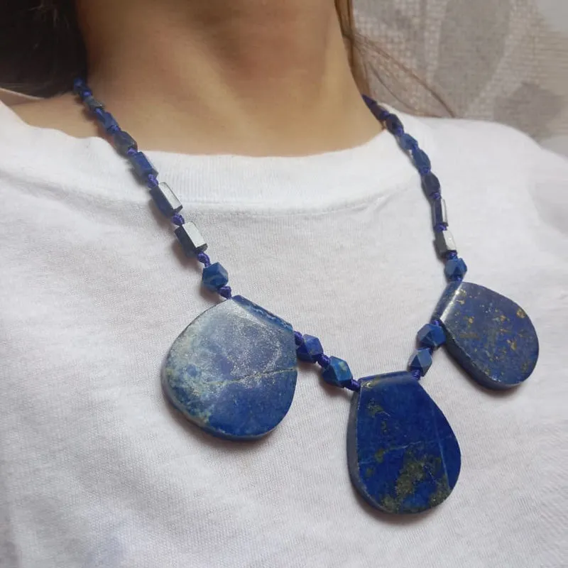 Lapis Lazuli Gemstone Beaded Necklace