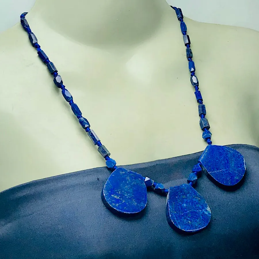 Lapis Lazuli Gemstone Beaded Necklace