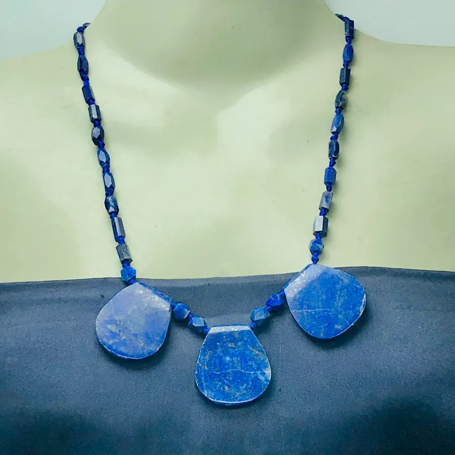 Lapis Lazuli Gemstone Beaded Necklace