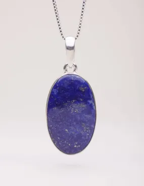 Lapis Oval Pendant Necklace