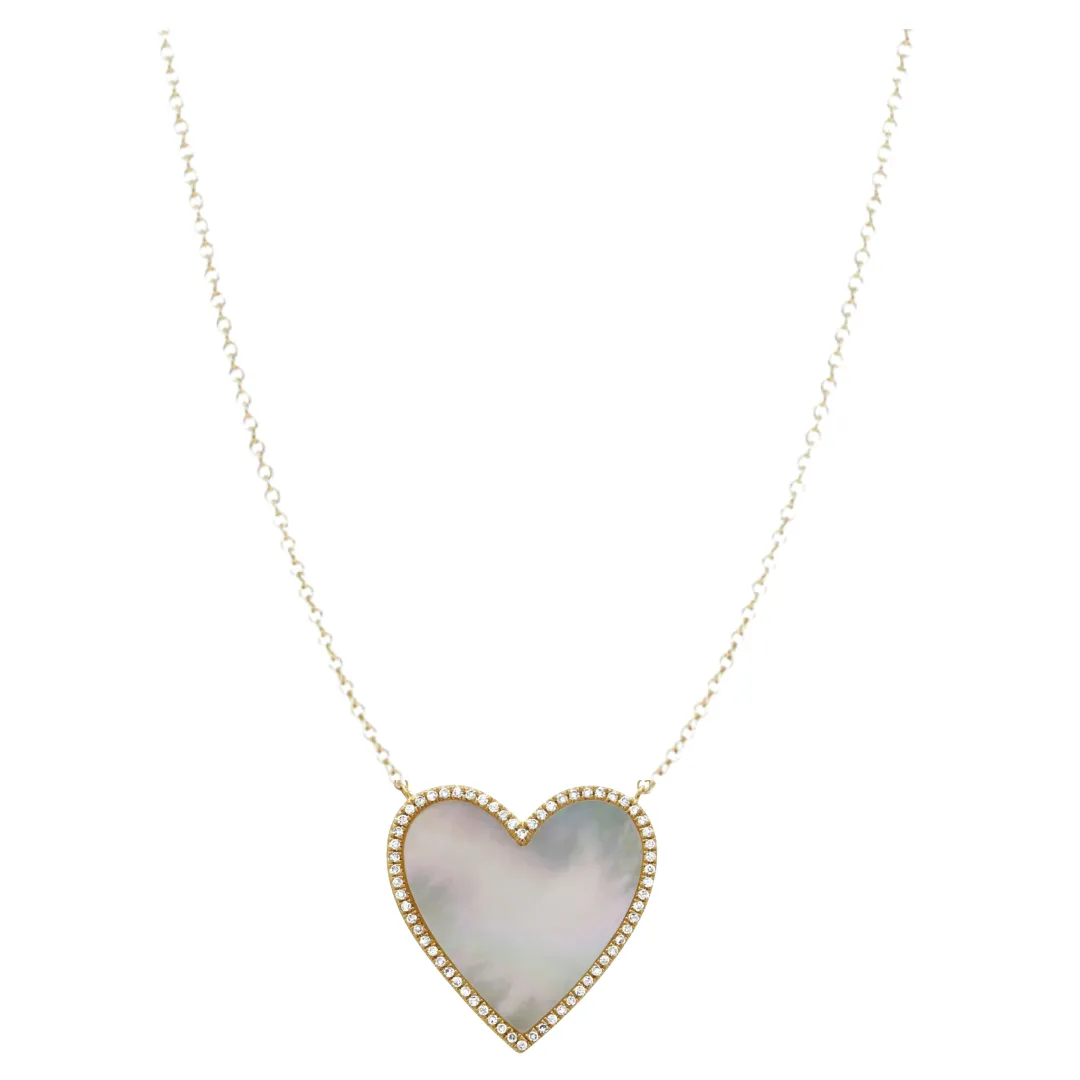 Large Heart Gemstone Necklace