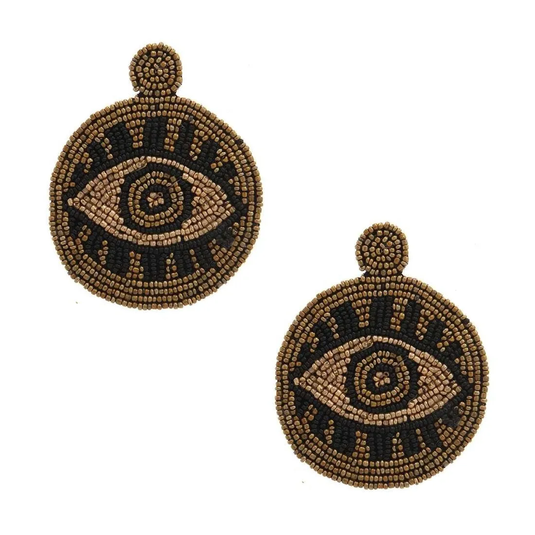 Large Round Evil Eye Earrings