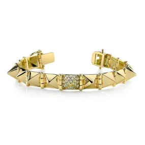 LARGE SPIKE BRACELET WITH ONE DIAMOND SPIKE