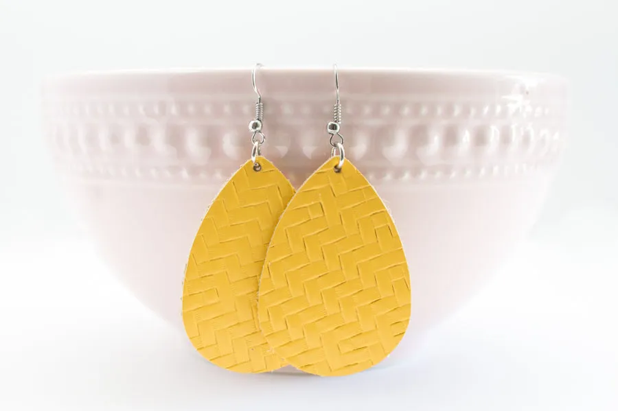 Leather Tear Drop Earrings | 26 Colors