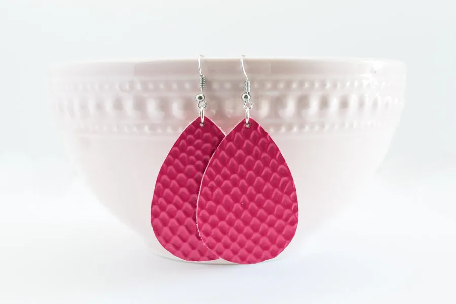 Leather Tear Drop Earrings | 26 Colors