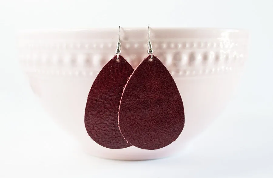 Leather Tear Drop Earrings | 26 Colors