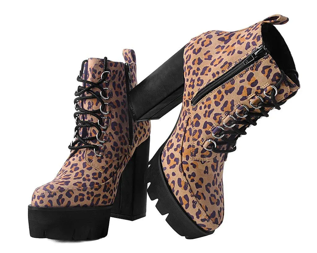 Leopard 6-Ring Bootie Platform Heel