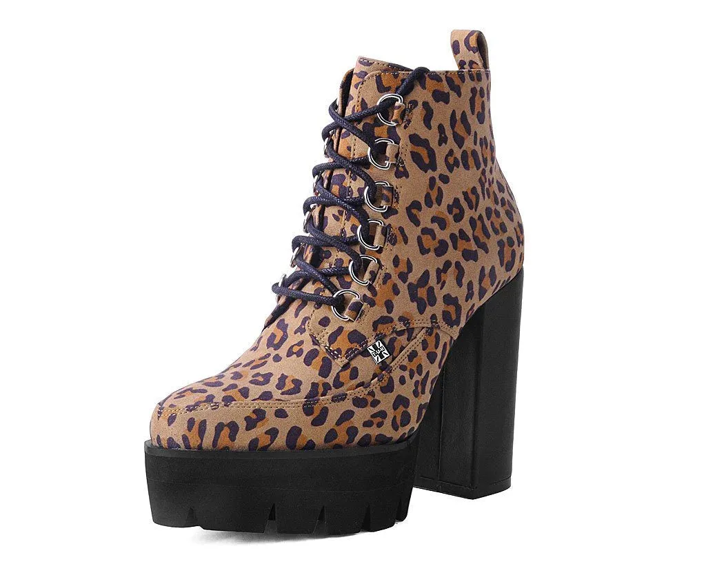 Leopard 6-Ring Bootie Platform Heel