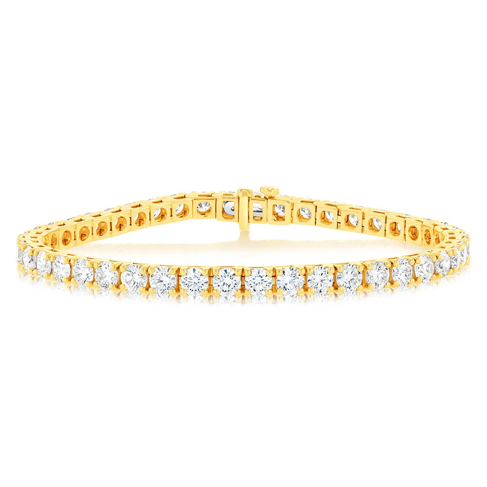 Luminesce Lab Grown 10 Carat Diamond Tennis Bracelet in 9ct Yellow Gold