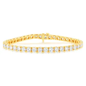 Luminesce Lab Grown 10 Carat Diamond Tennis Bracelet in 9ct Yellow Gold