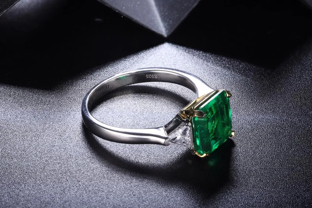 Luxury stunning ladies emerald ring with jewelems stones in two tone 1-3 cts SKU: 6142068