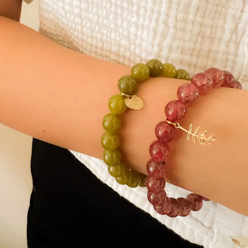 Mala: Lemon Chrysoprase Beaded Bracelet