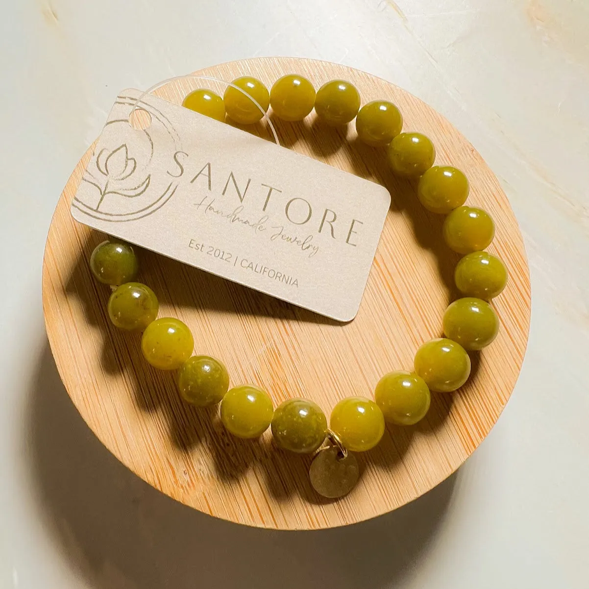 Mala: Lemon Chrysoprase Beaded Bracelet