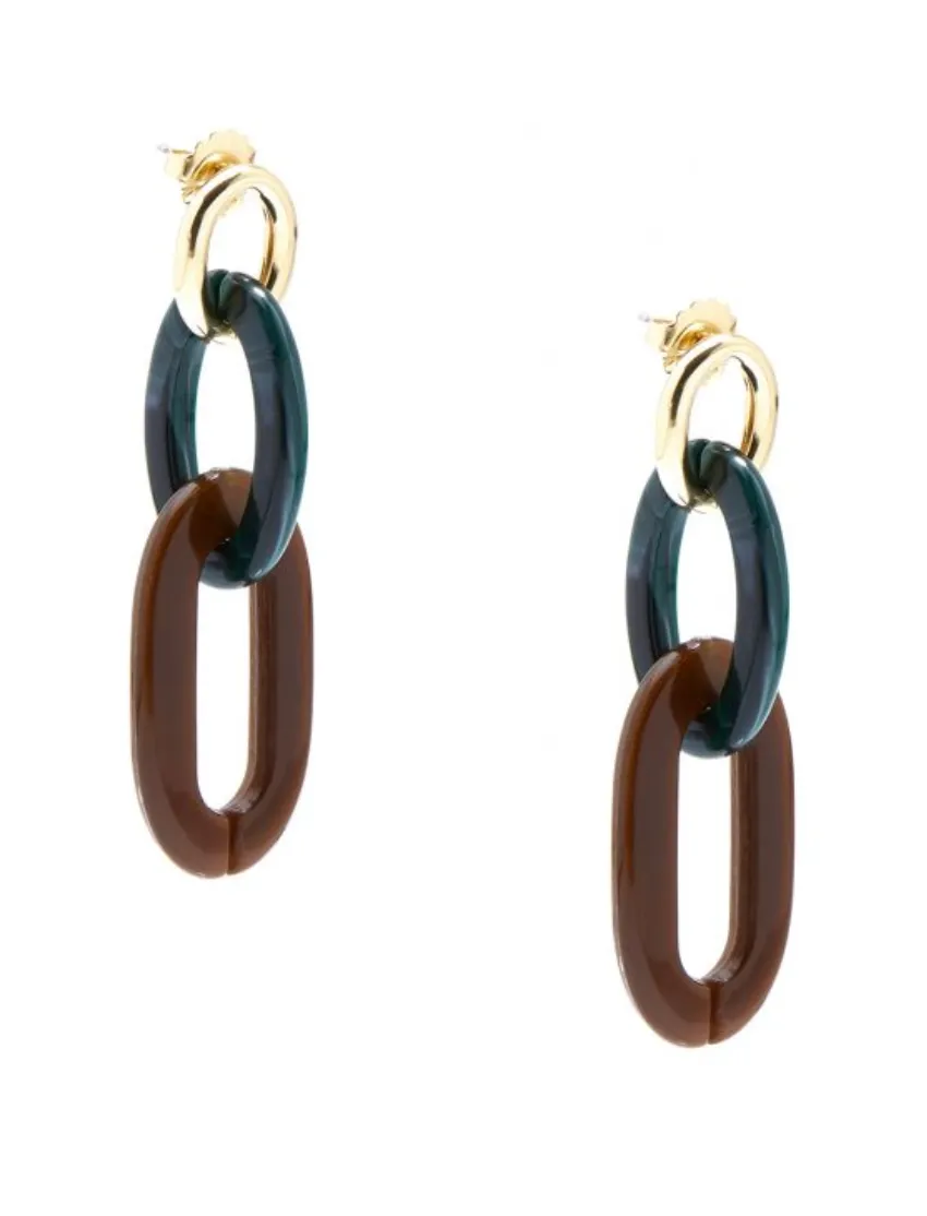 Marbled Links Drop Earrings