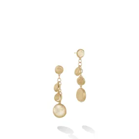 Marco Bicego Jaipur Collection 18K Yellow Gold Engraved and Polished Charm Drop Earrings