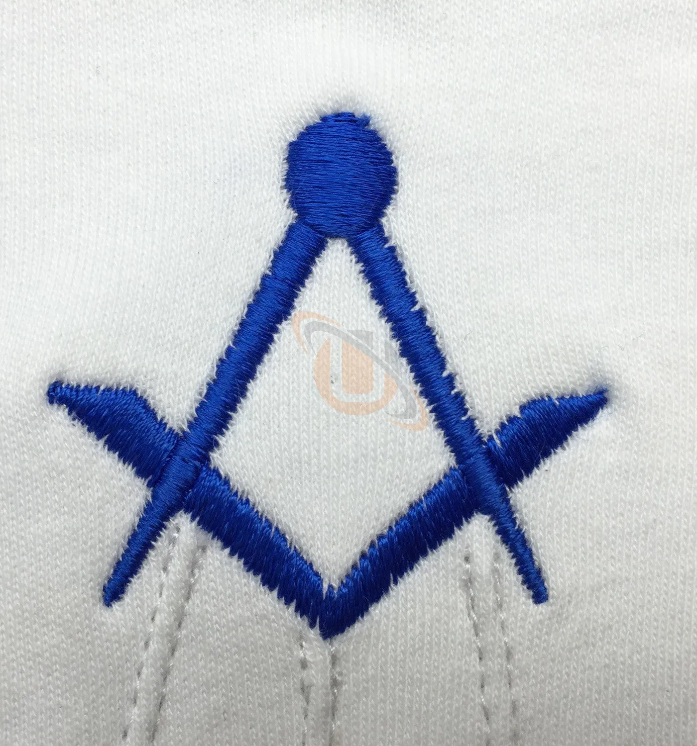 Masonic Cotton Gloves Thin Square and Compass Machine Embroidery