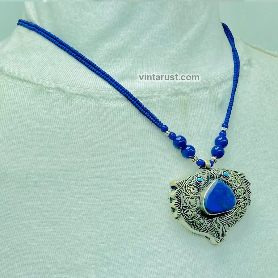 Massive Lapis Lazuli Stone Kuchi Necklace