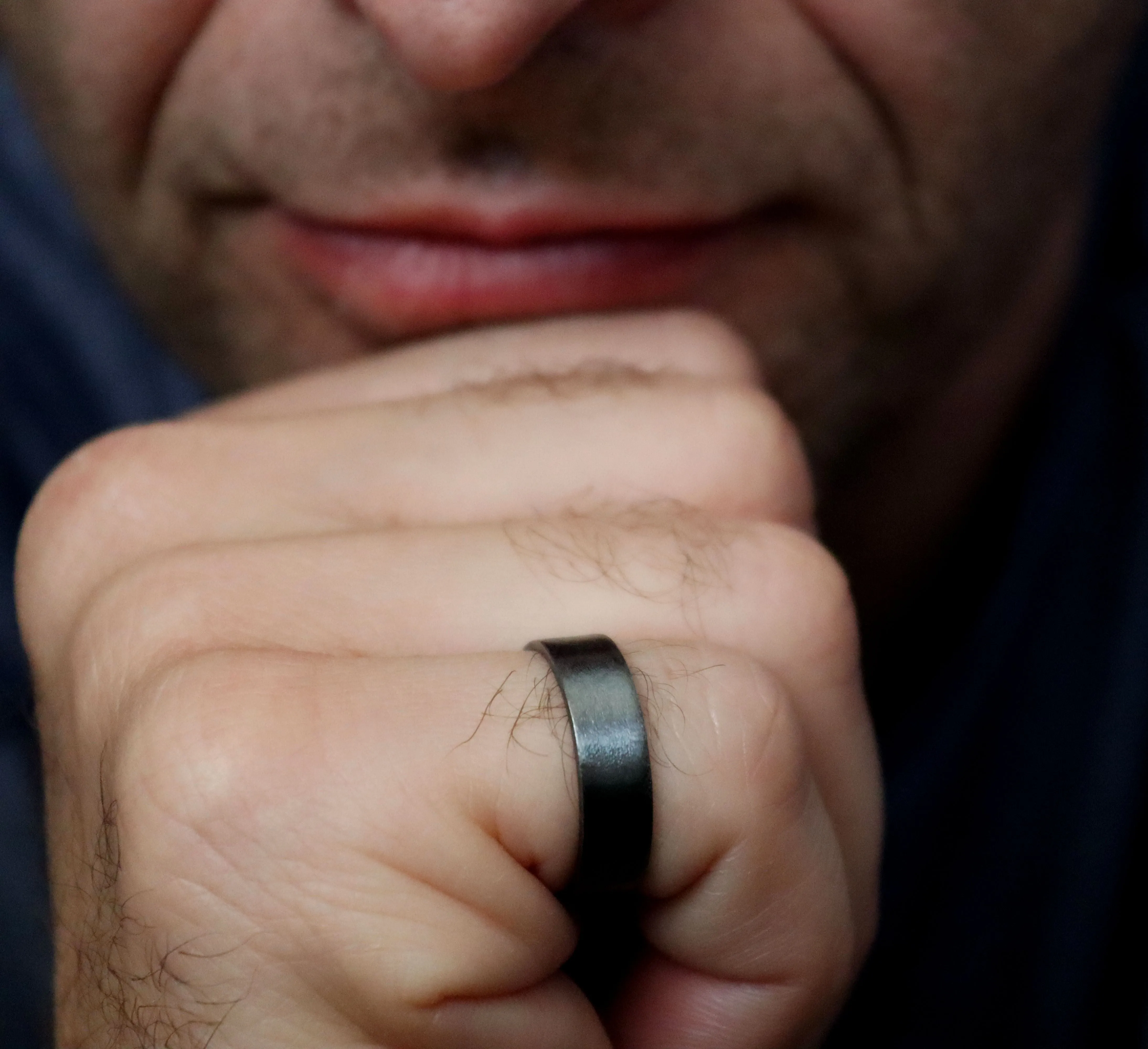 Mens Black Ring - Handmade Oxidized Sterling Silver Band for men