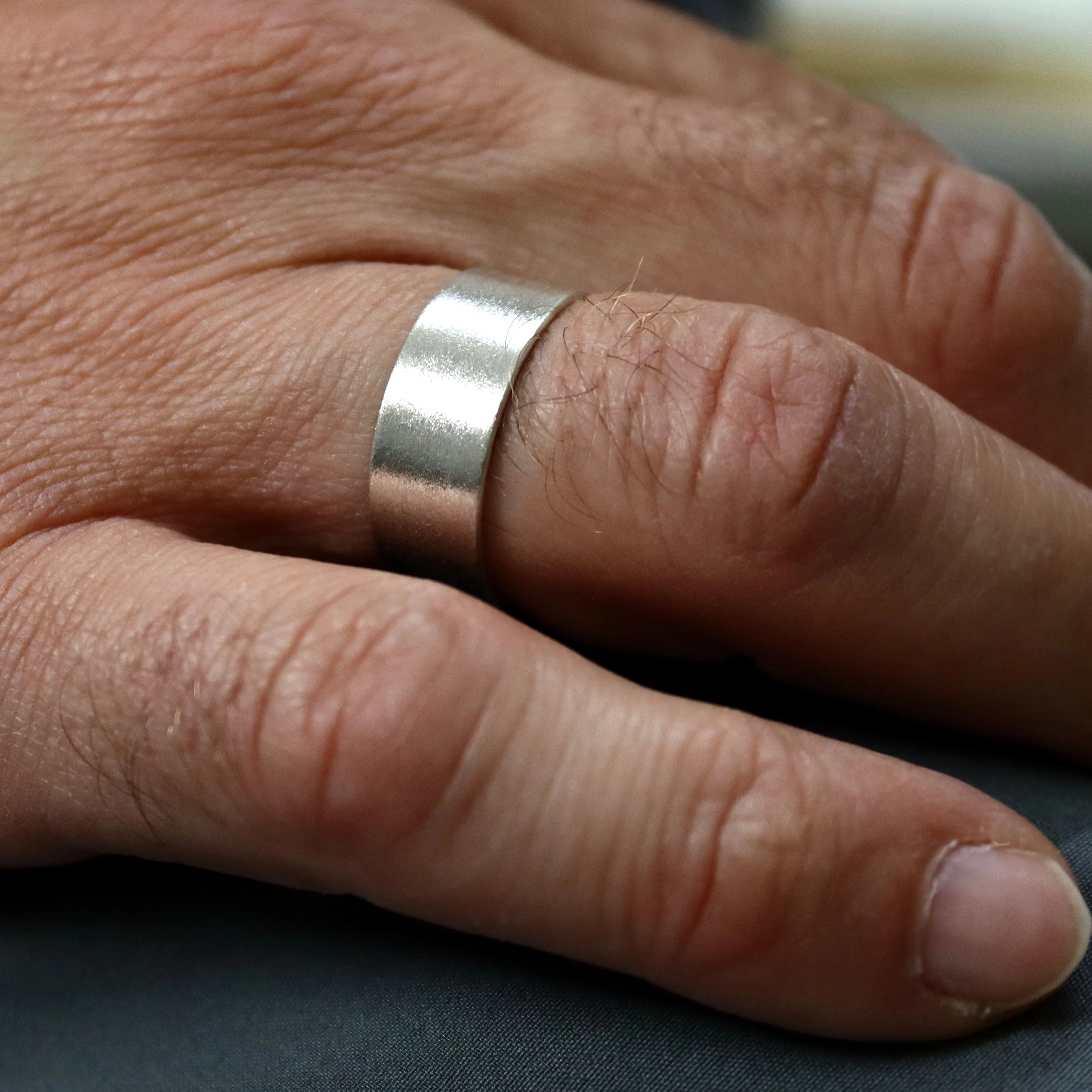 Mens Black Ring - Handmade Oxidized Sterling Silver Band for men