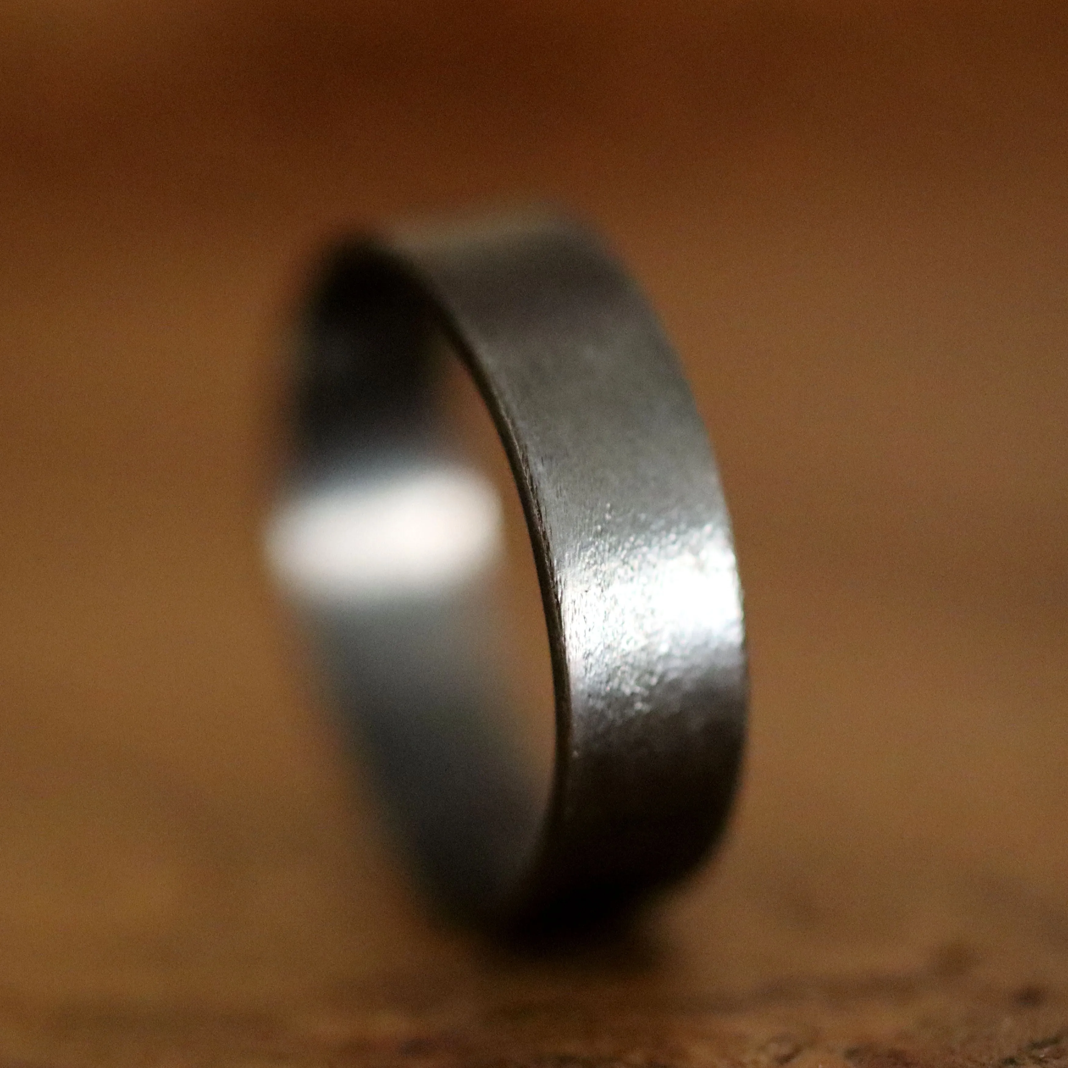 Mens Black Ring - Handmade Oxidized Sterling Silver Band for men