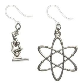 Microscope Atom Dangles Hypoallergenic Earrings for Sensitive Ears Made with Plastic Posts