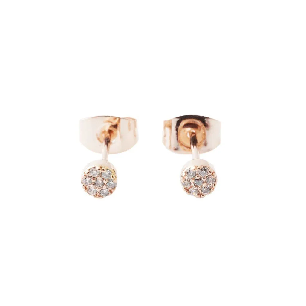 Mini Circle Crystal Stud Earrings