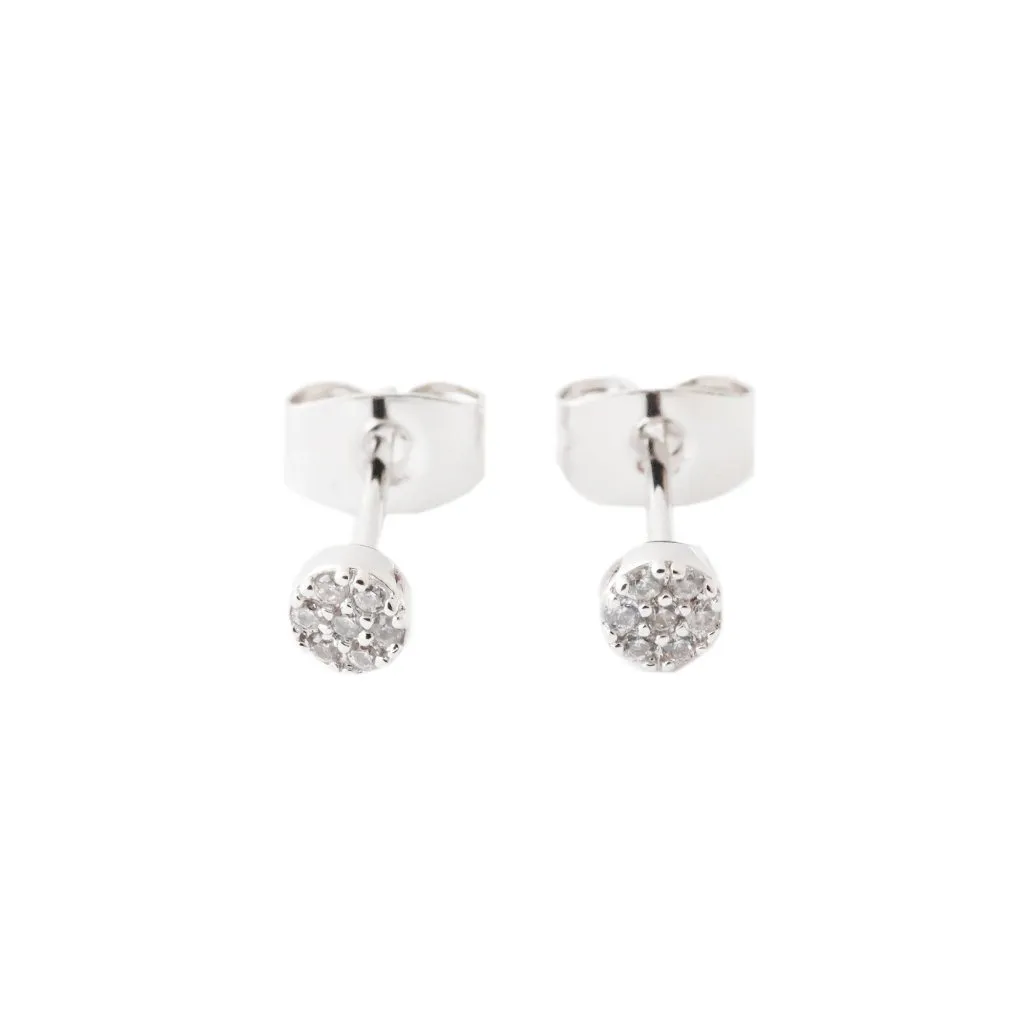 Mini Circle Crystal Stud Earrings