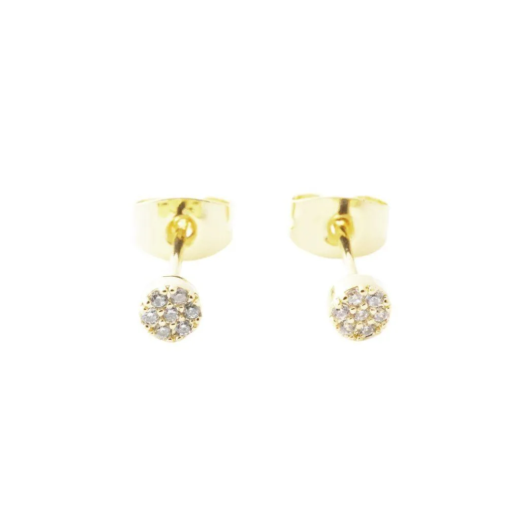 Mini Circle Crystal Stud Earrings