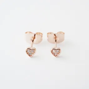 Mini Heart Crystal Stud Earrings