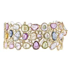 Multicolor Sapphire and Diamond Bracelet