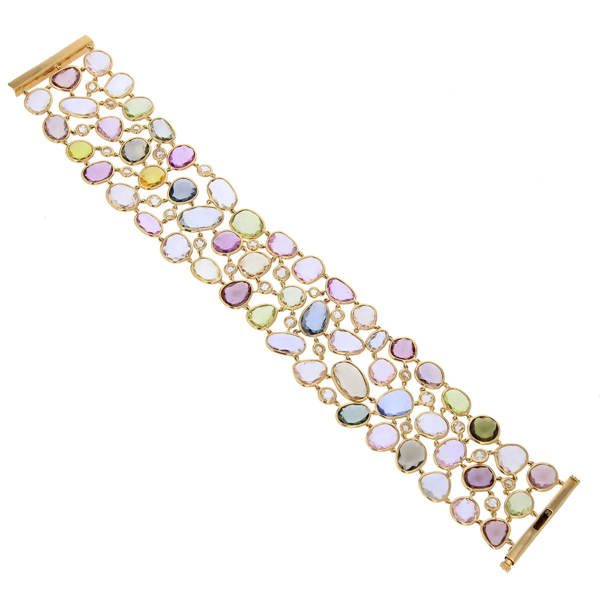 Multicolor Sapphire and Diamond Bracelet