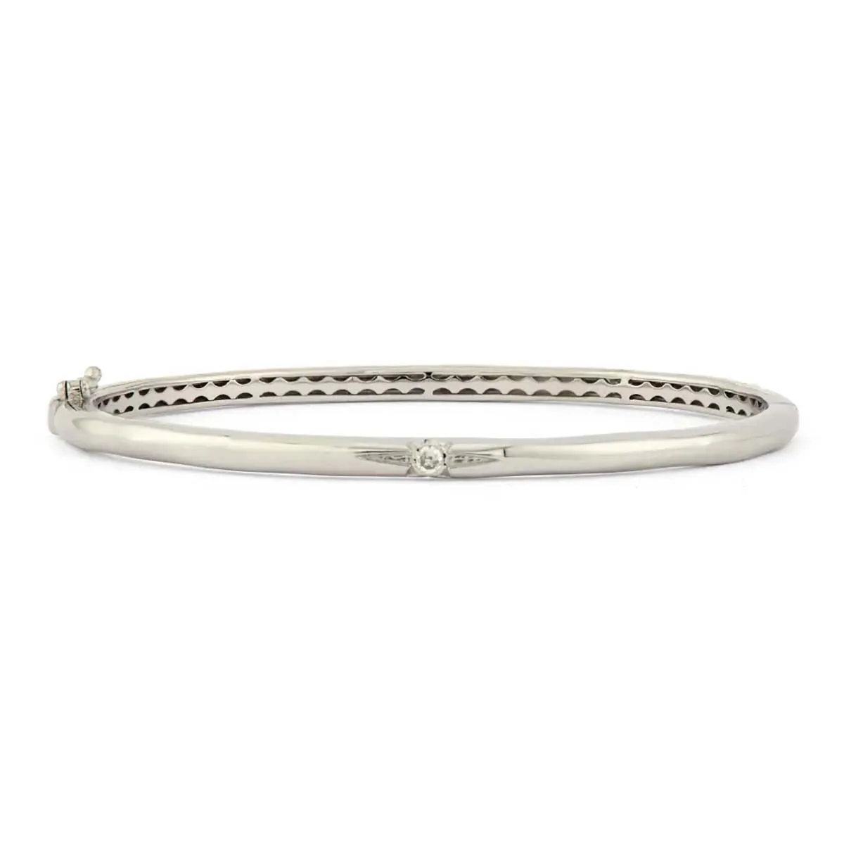 Narrow Two-toned Starburst Diamond Bangle