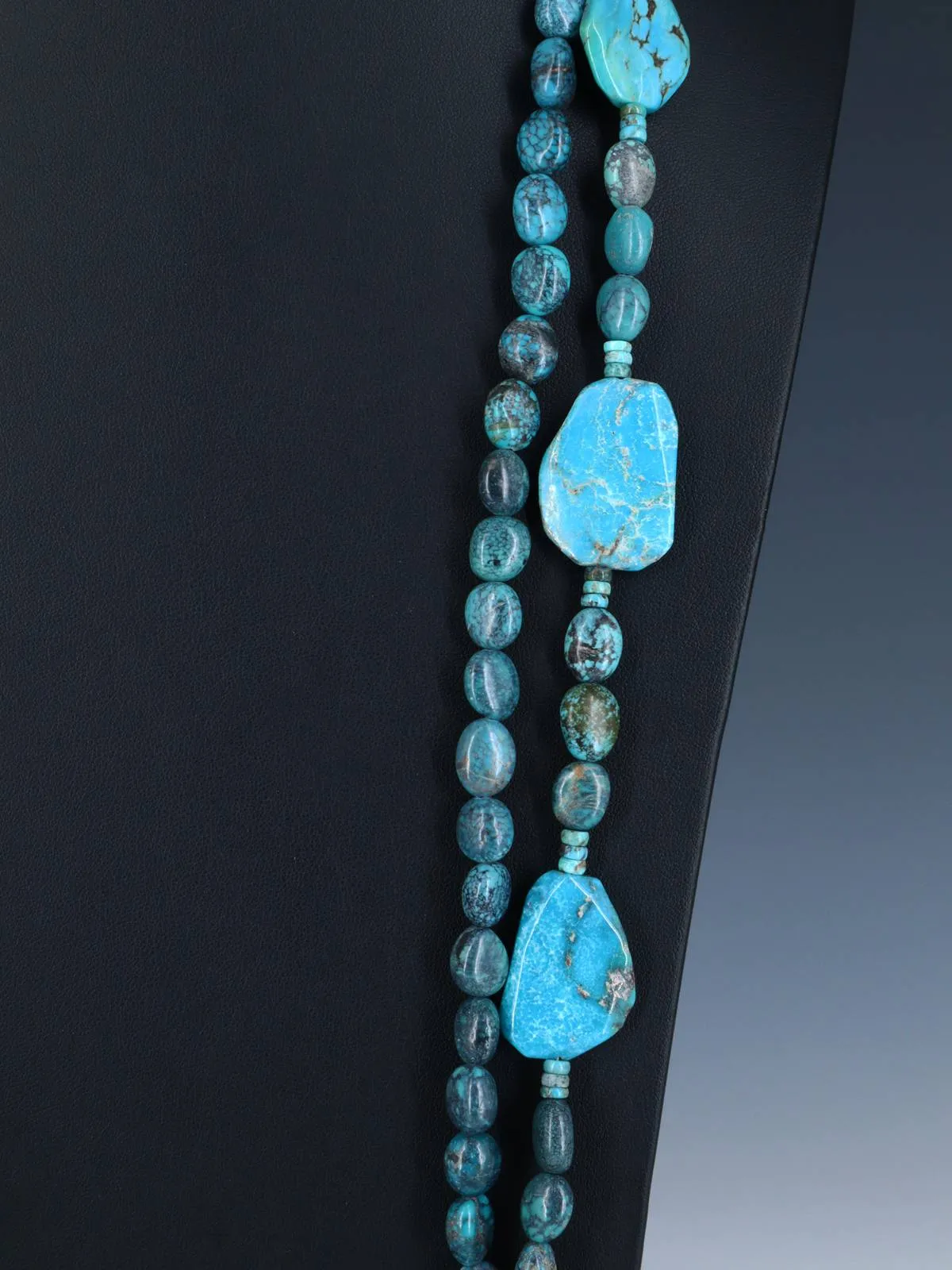 Native American Double Strand Sky Horse Turquoise Necklace