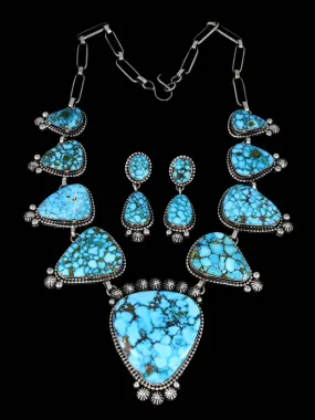 Native American Jewelry Kingman Turquoise Necklace and Earring Set