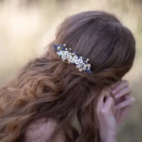 Natural lavender hair comb Violet and white floral comb Magaela Wedding flower comb Hochzeit Bridal comb Hair accessories Baby's breath comb