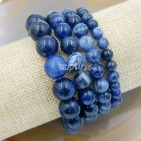 Natural Sodalite Gemstone Beads Stretch Bracelet Healing Reiki