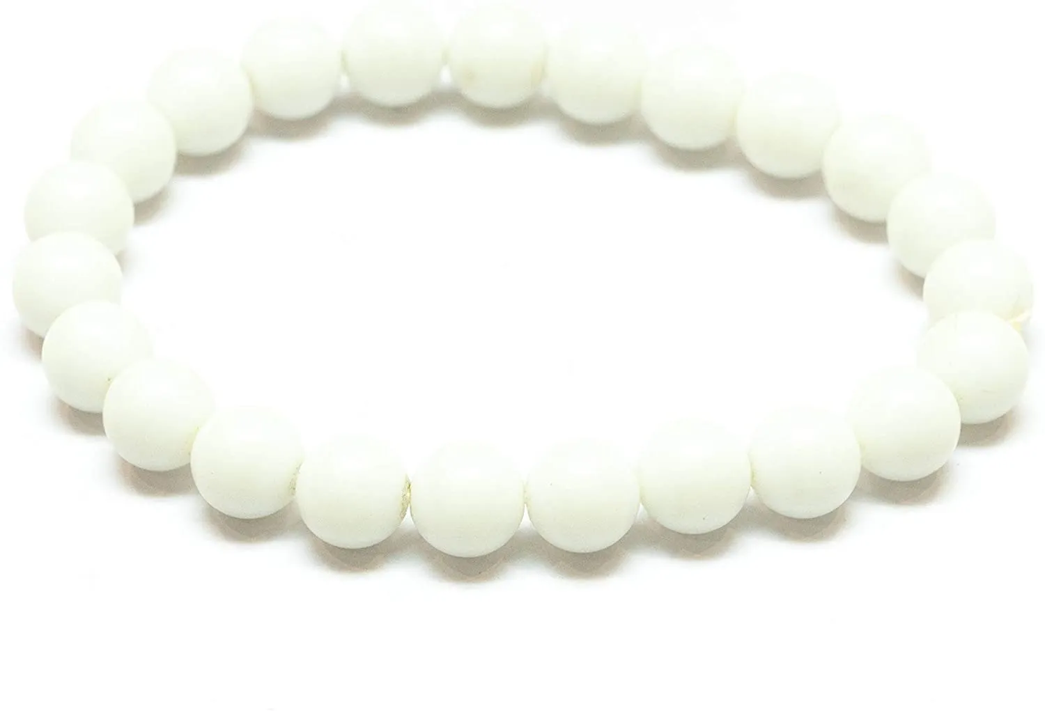 Natural White Agate Bracelet Crystal Stone Round Bead Bracelet for Reiki Healing and Crystal Healing Stones