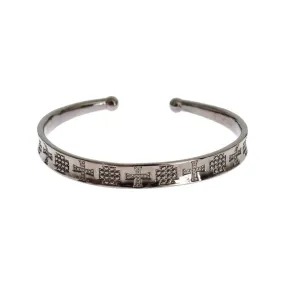 Nialaya Elegant Rhodium Silver Bangle