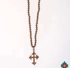 Old Gold Cross on Gold Beads