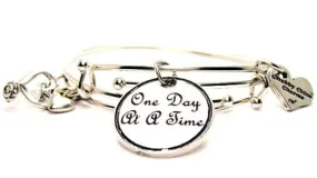 One Day At A Time Expandable Bangle Bracelet Set