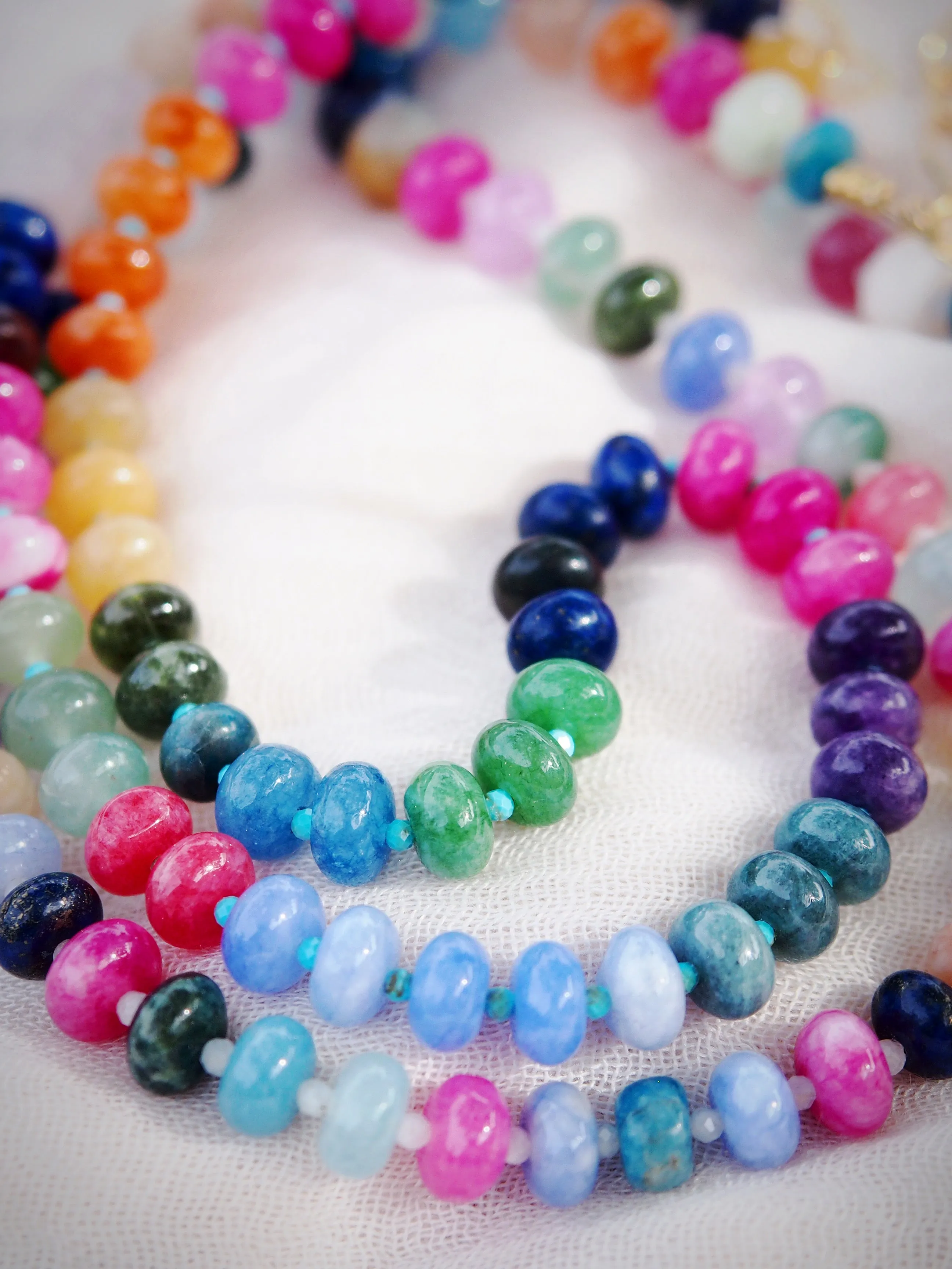 One of a Kind Rainbow Gemstone Necklace - Leilani