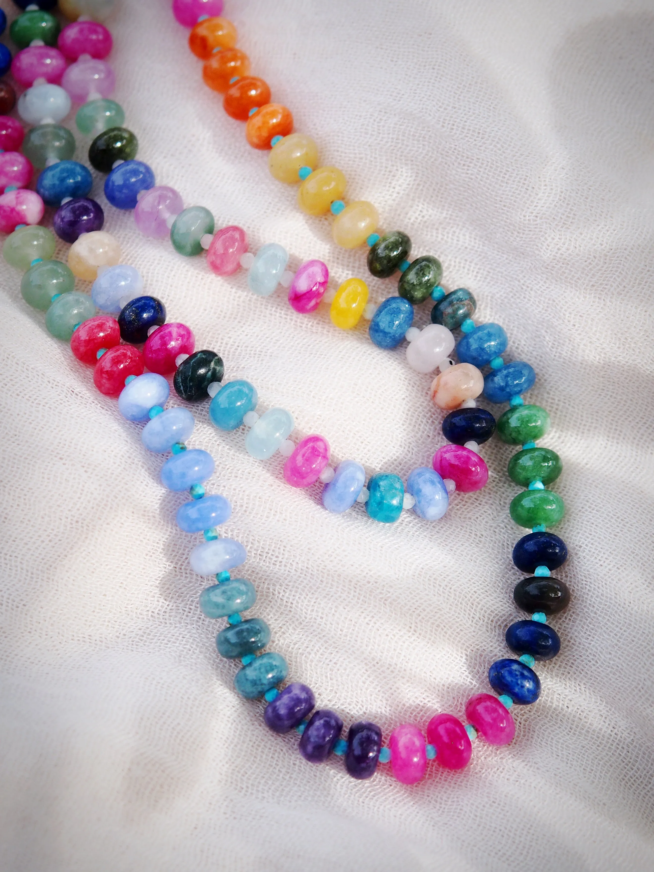 One of a Kind Rainbow Gemstone Necklace - Leilani