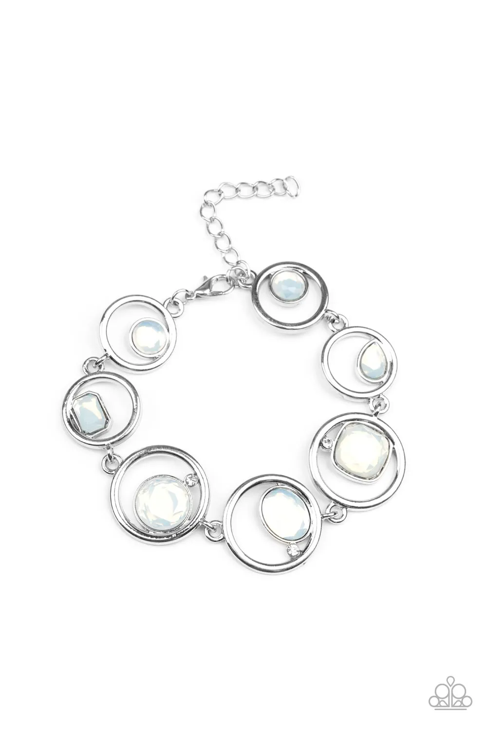 Open Door Jewelry - Date Night Drama - White Bracelet - Paparazzi Accessories