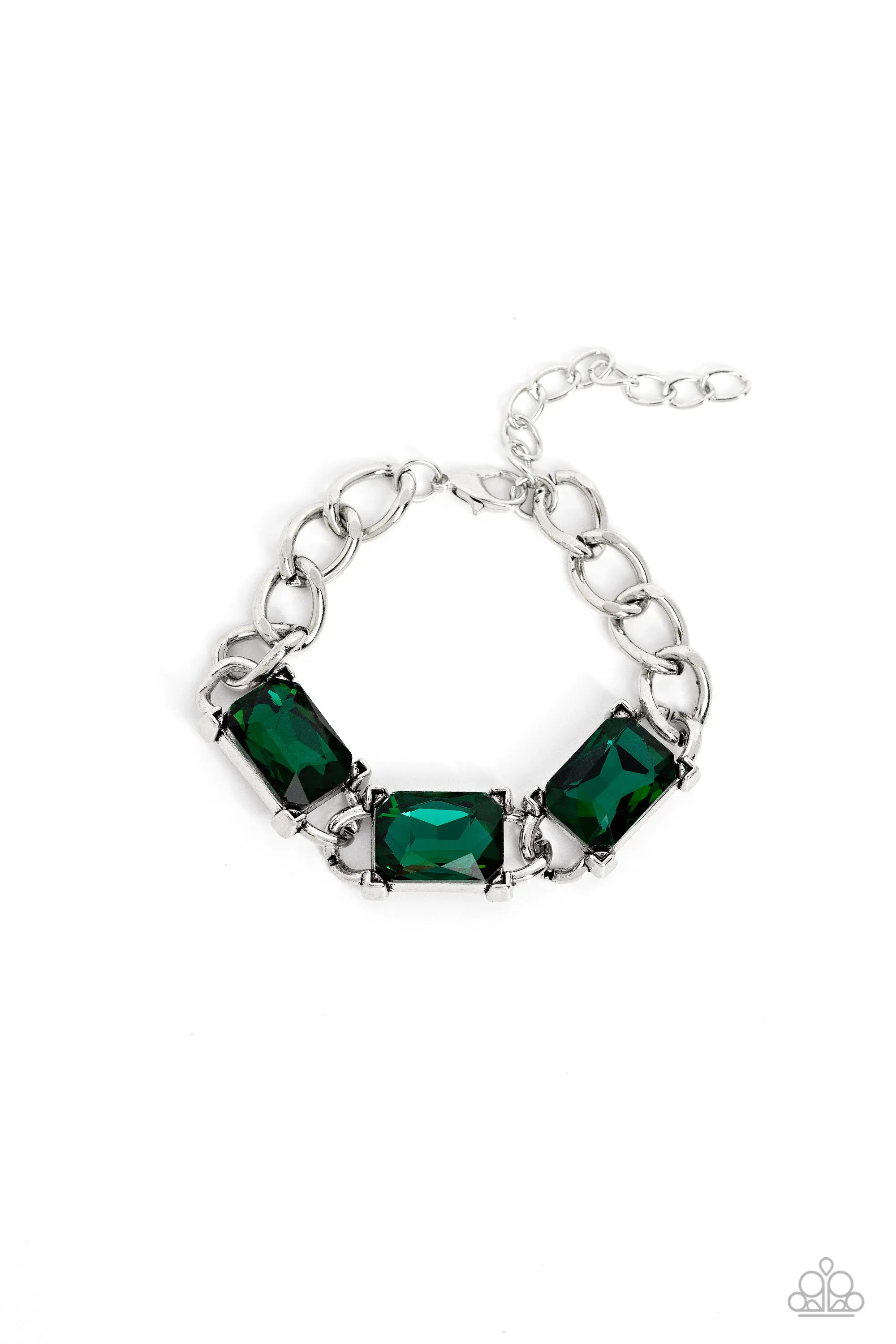 Open Door Jewelry - Dazzling Debut - Green Bracelet - Paparazzi Accessories