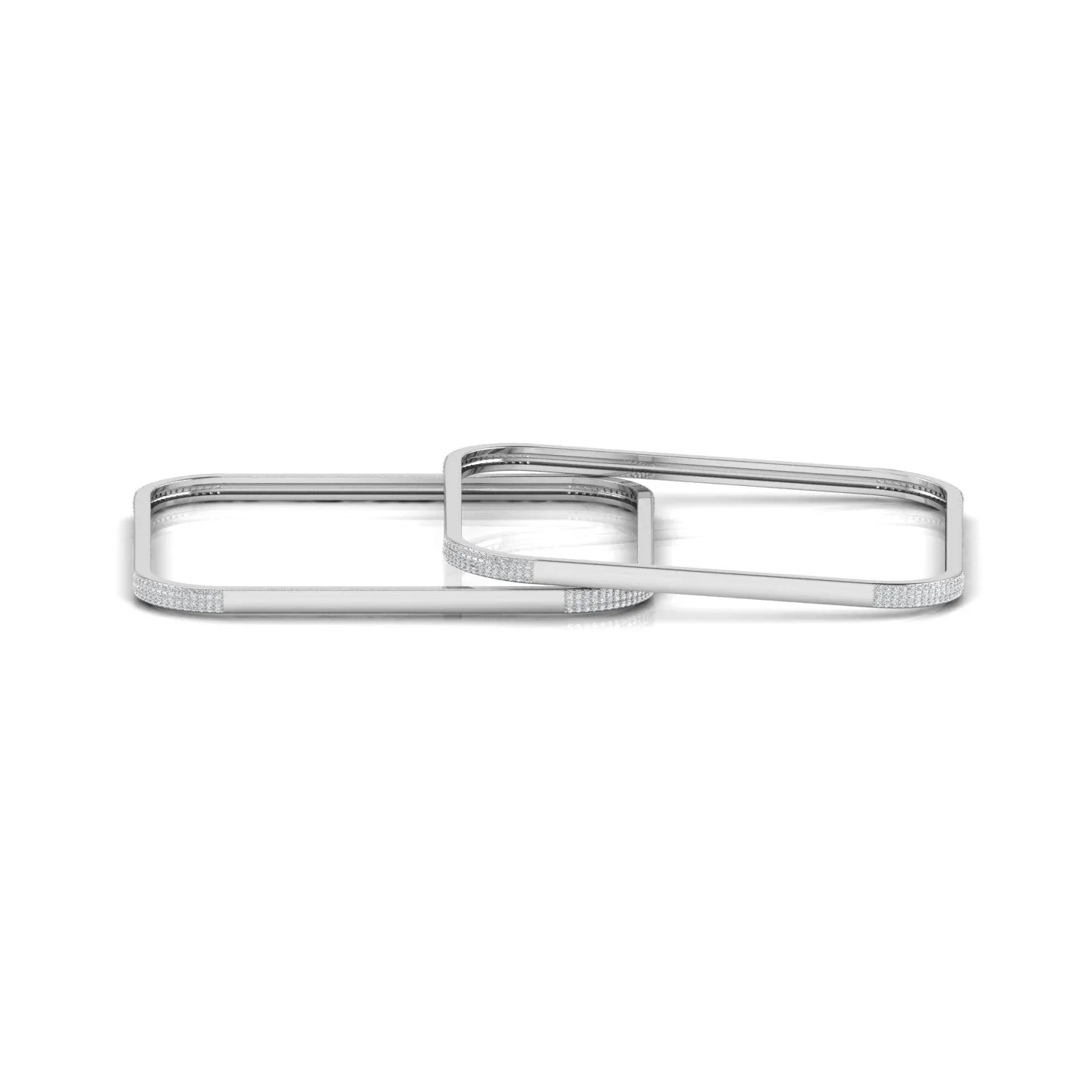 Opulent Square Silver Bangle